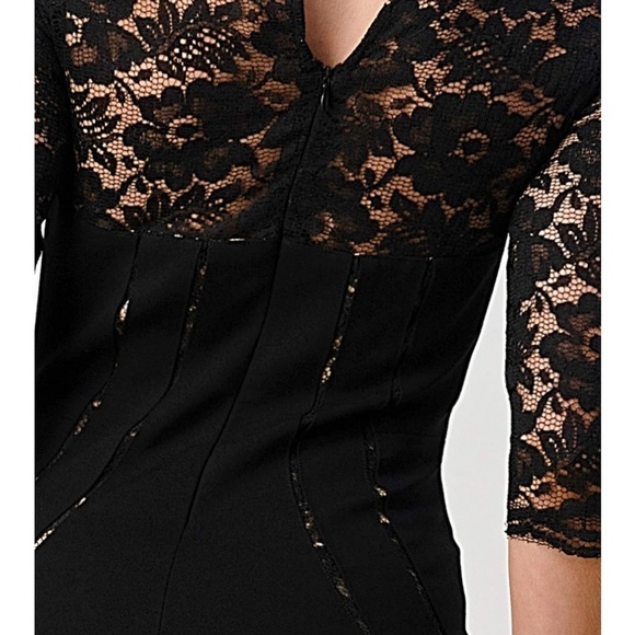 Aidan Mattox Black Lace Trim Dress - Picture 7 of 12